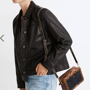 Madewell chore black leather jacket small